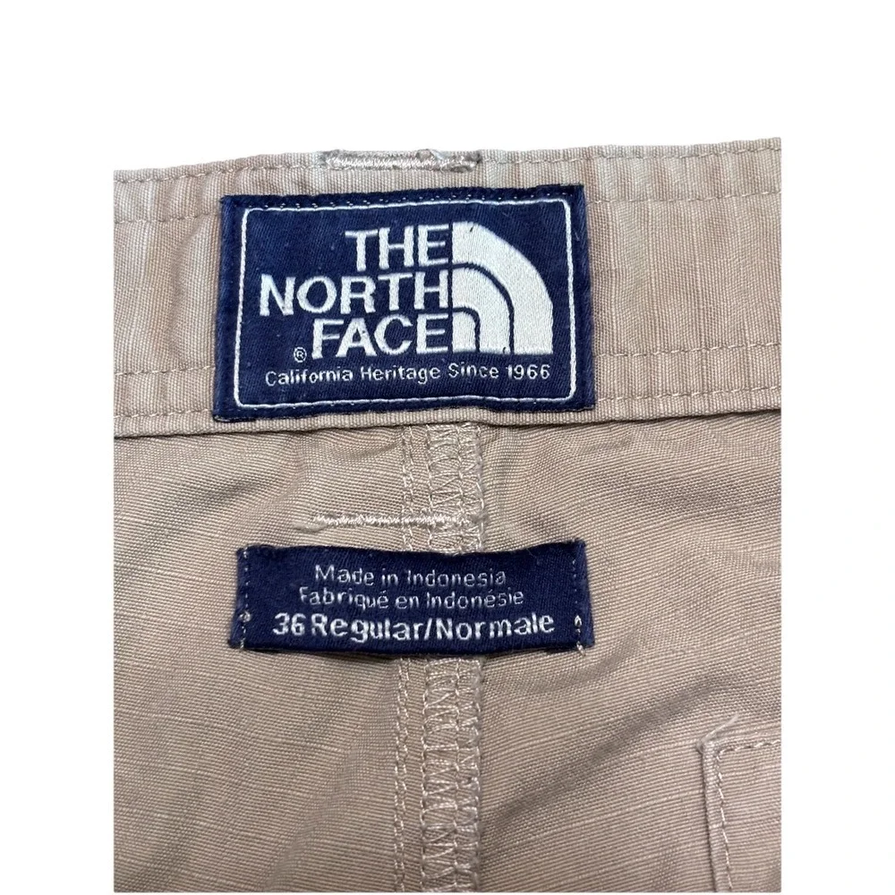 The North‎ Face Men's Cargo Shorts Khaki Beige Ripstop Outdoor Hiking Size 36